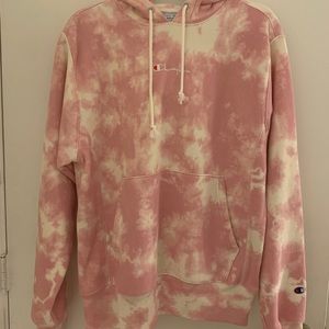 Champion boyfriend fit pink tie dye hoodie
